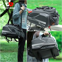 WEST BIKING Bike Bags Waterproof 25-45L Large Capacity Bicycle Saddle Bag Cycling Foldable Rear Bag MTB Road Trunk Bikepacking