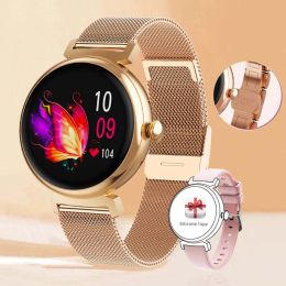 Watches Bluetooth Call Smart Watch Screen Always Display1.04 inch AMOLED Screen Fashion Ladies Smartwatch Metal Body Small Screen Watch