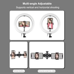 PULUZ 10.2 inch 26cm USB 3 Modes Dimmable LED Selfie Ring Light Photography Video Vlogging light &1.1m Tripod Stand &Phone Clamp