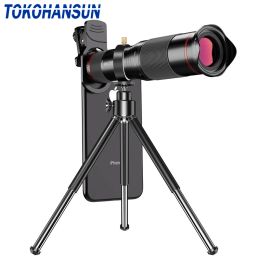 Lens TOKOHANSUN 48X Mobile Phone Monocular Telescope Lens astronomical zoom lens extendable tripod for iPhone 7 8 Plus 11 Smartphones