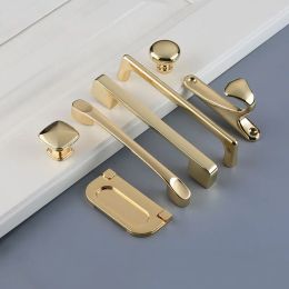 KK&FING European Simple Light Luxury Bright Gold Kitchen Cabinet Door Handles Zinc Alloy Drawer Pulls Wardrobe Handle Hardware