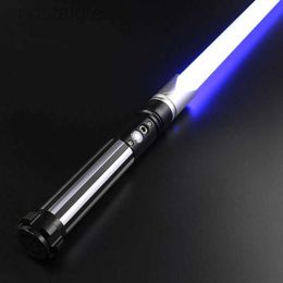 Led Rave Toy Metal Lightsaber RGB 12 Color Changing Smooth Swing Combat Fight Jedi Saber Sword Laser Blaster Light Gift Toys Cosplay 240410