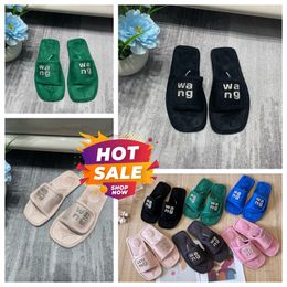 Top Quality Luxury Slippers New Style Designer Sandals Womens Velvet material rhinestone tape GAI party Soft Room Platform Slip-On Size 35-42 offical