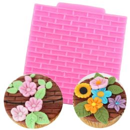 Bark Wall Brick Texture Silicone Fondant Mould Cake Decorating Tools Cake Border Mould Polymer Clay Candy Moulds Chocolate Moulds