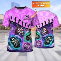 Summer Cosmos Customised Name Darts T-shirt 3D Printed Men Women Casual Dart Player Gift Oversized Tops Tees Short Sleeve Boys