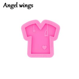 DY0398 T-Shirt Mold, Boots/Shoes Baby Clothes Resin Epoxy Silicone Mould for Craft, Grippy Nurse Resin Mould for Phone grip