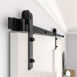 GEDDEN 4-16FT Single Door Barn Door Slide Hardware I-Shaped Hanger Rail System Sliding Door Pulley Set