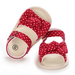 2022 New Baby Shoes Girls Multicolor Bow Summer Sandals Soft Sole Non-Slip First Walkers Casual Walking Shoes