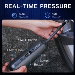 CYCPLUS Mini Bicycle Hand Pump Electric Smart Air Inflator High Pressure Cycling Bike Accessories for Foot Ball Car MTB Tyres