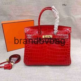 Birkinbag Platinum Handbags Designer Bags Classic Crocodile Leather Handbag One Shoulder Messenger Bag Have frj WRK7