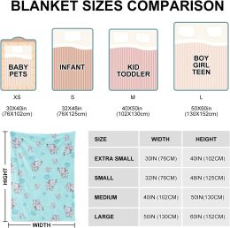 Elephant Throw Blanket for Boys, Soft Flannel Blue Elephant Toddler Blanket, Printed Animal Throws Blankets for Kids