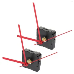 Clocks Accessories 2 Pcs Movement Plastic Hands Kit DIY Mechanism Suite Non Ticking Movements Red Professional