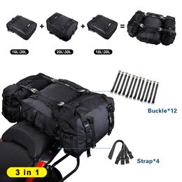 Rhinowalk Motorcycle Back Seat Bag 10/20/30L Waterproof Multifunctional cycling backpack Universal Saddle Modified Luggage Bag