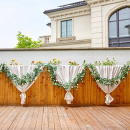 PARTY JOY Eucalyptus Willow Leaves Vines Artificial Flowers Rose Garland for Wedding Arch Greenery Backdrop Doorways Table Decor