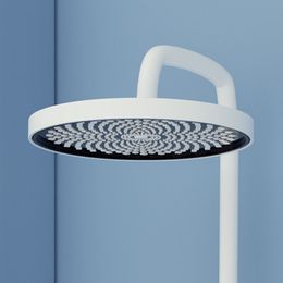 Delicate Matt White Brass Bathroom Shower System Wall-mounted Digital Thermostatic Bathroom Shower Set 9 Inch Round Shower Head