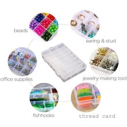 2023 Transparent 24 Grids Storage Box Plastic Embroidery Floss Bobbins Beads Pill Storage Organiser DIY Cross Stitch Sewing Tool