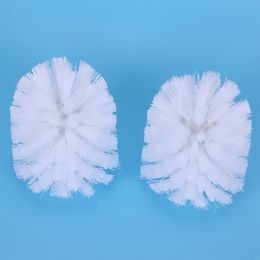 Replacement Spare Bathroom Accessory Plain Plastic Toilet Cleaning Brushes Head Holders White (2x White Heads) Promotion