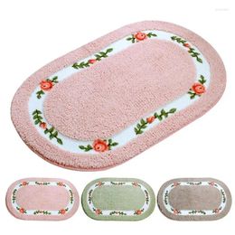 Bath Mats Floral Bathroom Mat Super Absorbent Soft Thick Carpets Durable Non Slip Foot Carpet Living Room Bedroom