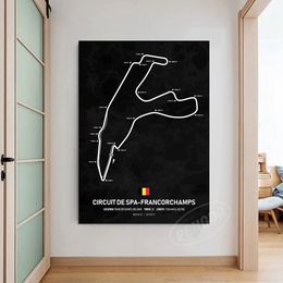 Canvas Painting Circuit Gilles Villeneuve Wall Art HD Printing Racing Route Map Poster Home Decor Living Room Modular Pictures