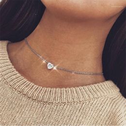 2018 Trendy Chains Crystal Pendant Chokers Necklaces Women Crystal Heart Gold Personalised Necklace Silver Plated Jewellery Gifts1265j