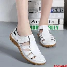 Casual Shoes Outdoor Genuine Leather Hollow Out Sandals Women Summer Beach Sport Barefoot Sneakers Ladies Non-slip Soft Walking