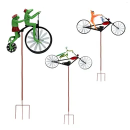 Garden Decorations Funny Animal Bike Wind Spinner Riding Metal Windmill Unique Design Decoration For Lawn And Courtyard