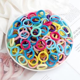 Mixed Colors Hair Bands For Kids 100PCS 3cm Elastic Headband Baby Girl Headwear Scrunchies Hair Accessories Gift Ponytail Holder