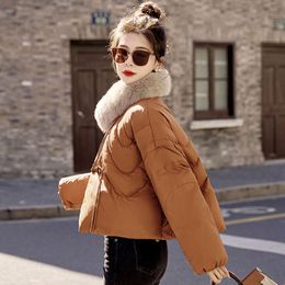 New Chinese Style Button Down Jacket for Women's 2023 New Fashionable Western-style Winter Short Collar Fur Coat