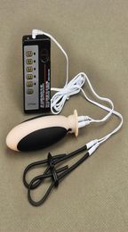 Electric Shock Adult Products With Cock Ring Butt Plug Estim SM Anal Plug Sex Toys Electro Sex Gear Massager7343191
