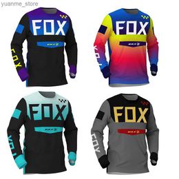 Cycling Shirts Tops Mens Long Sleeve Cycling Jersey BAT Motocross Motorcycle Jersey Off-Road Breathable Downhill Jersey Y240410