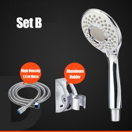 Zhangji 3 Modes Adjustable Handheld Shower Head with Platting Chrome Water Saving Nozzle Shower Set Hose and Aluminium Holder