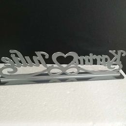 Personalized Name Mirror Table Show With Stand Plate Custom Acrylic Wedding Table Decor Love Heart Party Favors Bride Gifts Wave