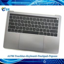 Keyboards A1706 Topcase Keyboard Trackpad Backlight Touch bar For Macbook Pro Retina 13.3" Top case 2016 2017 Silver Grey