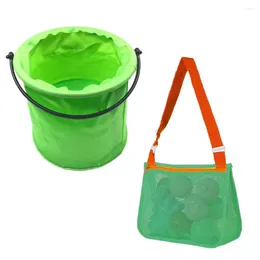 Storage Bags Folding Bucket With Handle Durable And Lightweight Easy To Clean Beach Toys Play Water Sand Castle Shovel