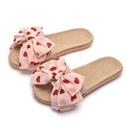 Designer household Scuffs slippers slides women sandals pink yellow green womens bowknot scuffs GAI