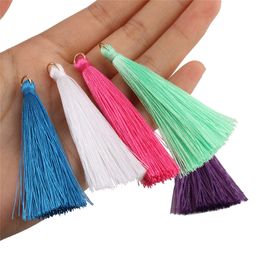 12 pieces/lot Metal Ring Tassels DIY Polyester Tassel 7cm Tassels for Jewellery Earing Accesorries 20 Colours Available