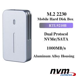 Stations RTL9210B New 2230 Solid State M.2 Mobile Hard Disc Case Aluminium Alloy Nvme/Sata Computer Phone SSD BOX