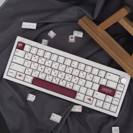 Accessories GMK White Blood Festival 142key PBT DYE sublimation cherry Profile mechanical keyboard keycap adaptation 61/64