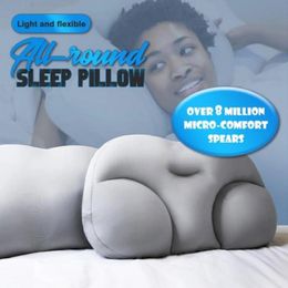 3D Micro Airballs All-round Cloud Pillow Egg Deep Sleep Solid Pillow Bed Super Soft Neck Support Egg Groove Design Pain Release