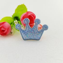 100Pcs 4*2.8CM Shiny Crown Padded Appliques For Clothes Hat Sewing Supplies DIY Headwear Hair Clip Bow Decor Patches