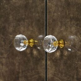 1PC Silver Acrylic Cabinet Knobs Drawer Pulls Door Handle Wardrobe Handle Single Hole Kitchen Hardware Cupboard Gold