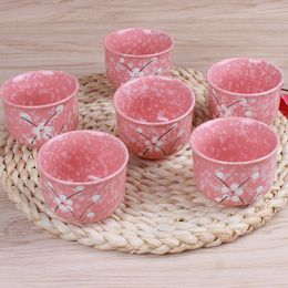 Japanese Cherry Blossom Teapots Set 1 Pot 6 Cups Ceramic Drinkware Tea Pot Home Office Tea Set Kettle Drop Shipping