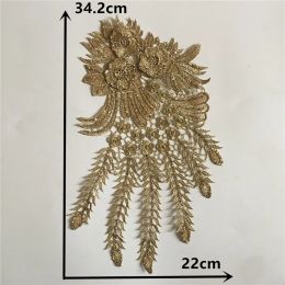 Decorative gold and silver applique fake collar sequin embroidery DIY clothing craft supplies accessories 1 piece for sale
