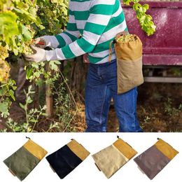 Storage Bags Bushcraft Bag Outdoor Foraging Picking Fruit Pouch Waterproof Canvas Leather For Camping Hiking