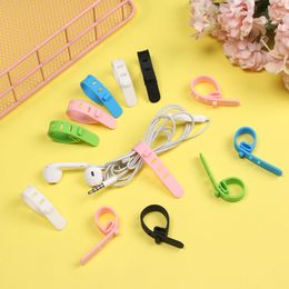 5pcs 4 Holes Cable Winder Cord Clip USB Wire Tie Earphone Cable Ptotector Storage Holder Headphones Silicone Cable Organiser