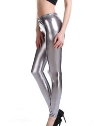 YSDNCHI Women Punk Rock Leggins Bright Sequin Pants Sexy Leggings Gold Silver Dance Shining Leggins