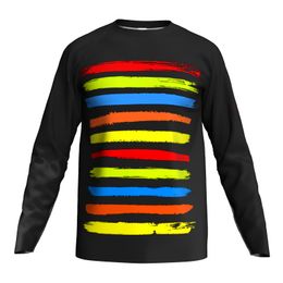 Moto Bicycle Long Sleeve Jersey, MTB, Cycling, Enduro Downhill T-Shirt, BMX Motocross, Mx Mountain Bike, Rainbow Sport Clothing