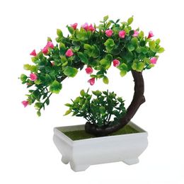 Artificial Plants Potted Bonsai Green Small Tree Plants Fake Flowers Potted Table Ornaments For Garden Party Hotel Office Decor