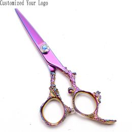 5.5" 6.0" JP 440C Multi-Color Customise Logo Cutting Scissors Thinninng Shears Pets Scissors Dogs Scissors Grooming Shears C9005