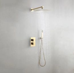 Thermostatic shower sets 38-Degree thermostatic Gold shower head embedded in the wall thermostatic concealed Faucet EY-80051